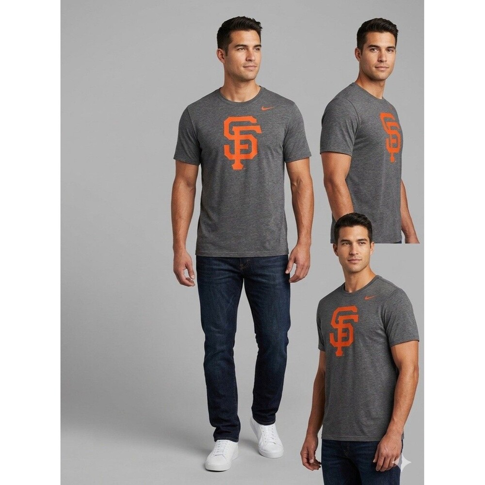 Nike Mens SF Giants MLB T-Shirt Heather Charcoal Gray Graphic Tee Size XL